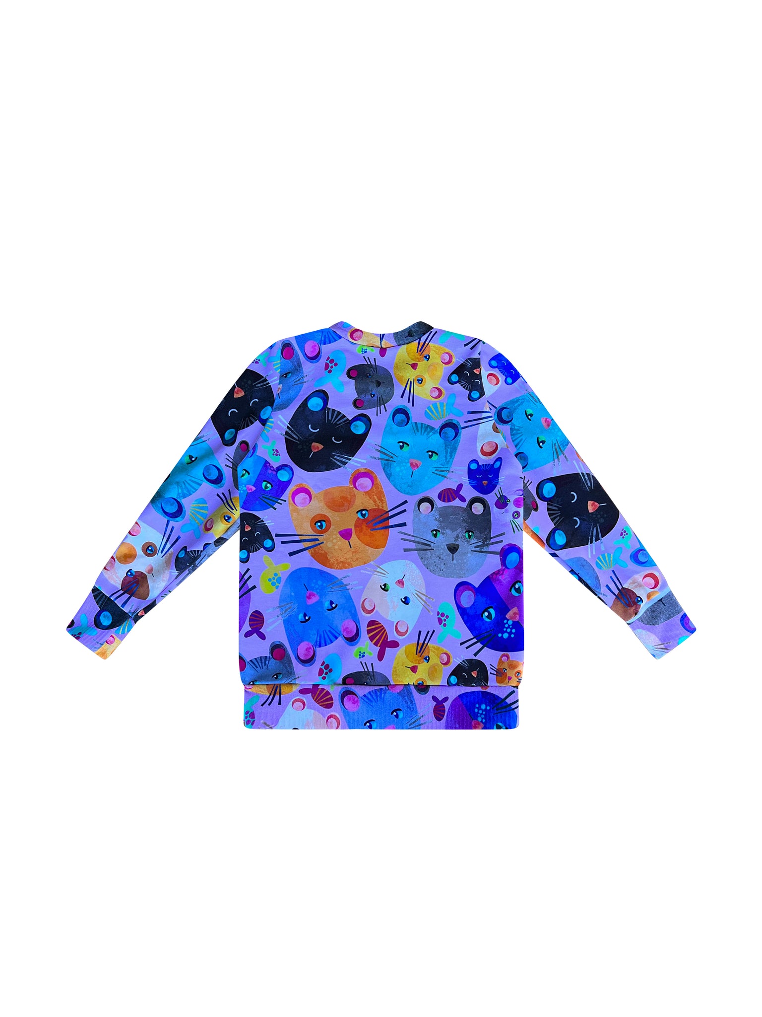 Kids Sweatshirt in 'Lilac Cats' - Kasey Rainbow